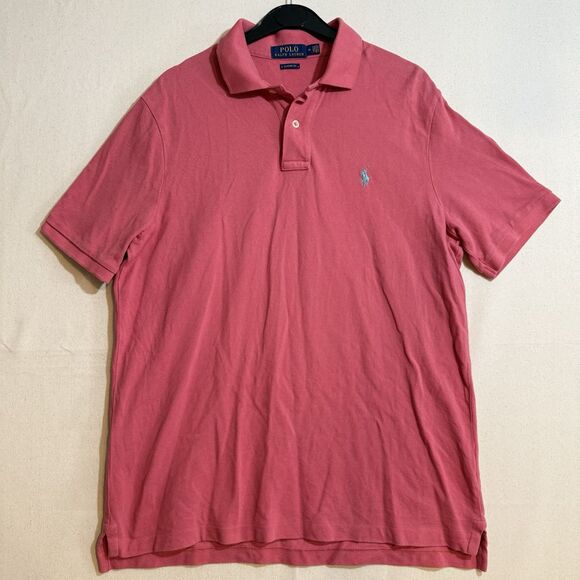 Polo Ralph Lauren Polo Shirt Mens Size Medium Short Sleeve Pink - Picture 1 of 8